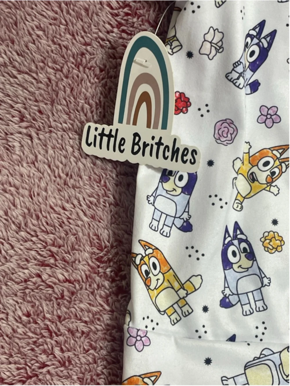 Girls Little Britches Matching Set 12-18 Months White Blue Bluey Print